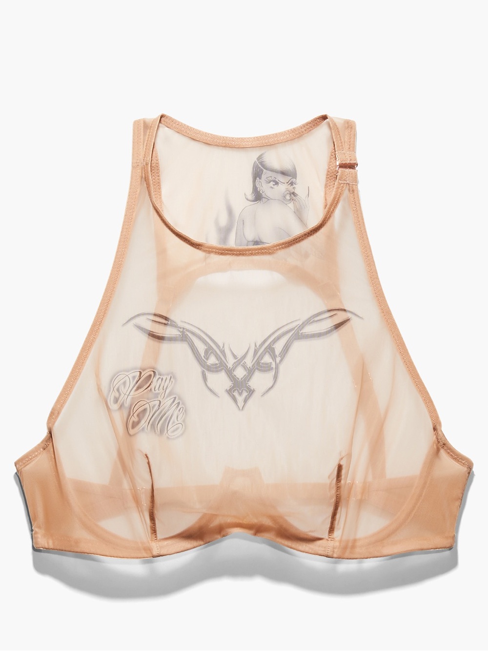 Savage x Fenty x Manuela Soto Sosa Sheer High-Neck Mesh Bralette in Nude - 38C